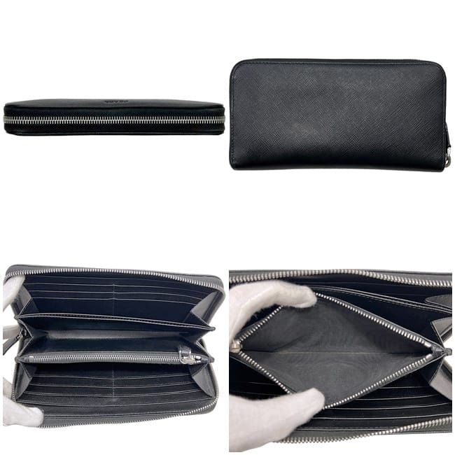 Prada Zip Around Wallet Black Nero — view 2