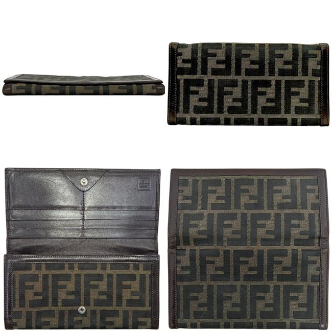 Fendi Bifold Wallet Khaki Green Brown Zucca — view 2