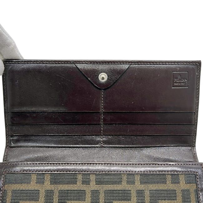 Fendi Bifold Wallet Khaki Green Brown Zucca — view 6