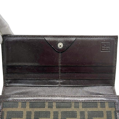 Fendi Bifold Wallet Khaki Green Brown Zucca — view 6