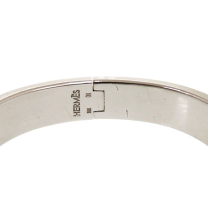 Hermes Clic Clac PM Metal Silver Green Bangle Bracelet — view 6