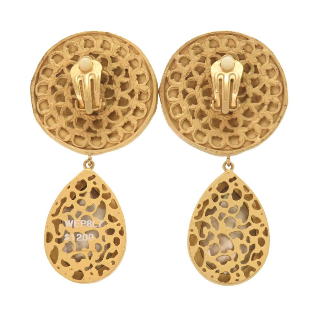Dolce & Gabbana Logo Brass Crystal Gold Earrings — view 3