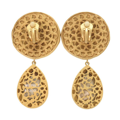 Dolce & Gabbana Logo Brass Crystal Gold Earrings — view 3