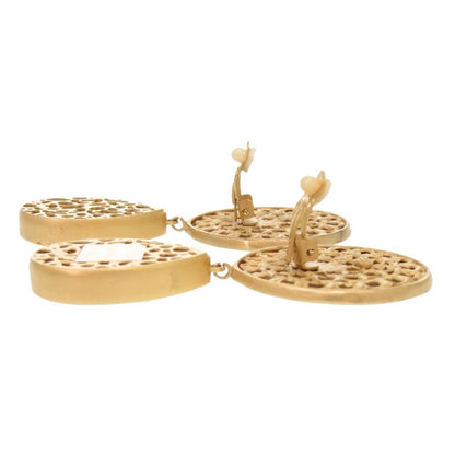 Dolce & Gabbana Logo Brass Crystal Gold Earrings — view 4