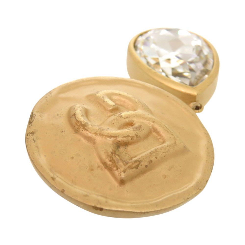 Dolce & Gabbana Logo Brass Crystal Gold Earrings — view 7