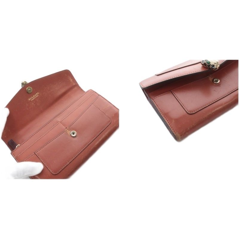 Bvlgari Serpenti Forever Wallet Bifold Logo Snake Leather Terracotta — view 7