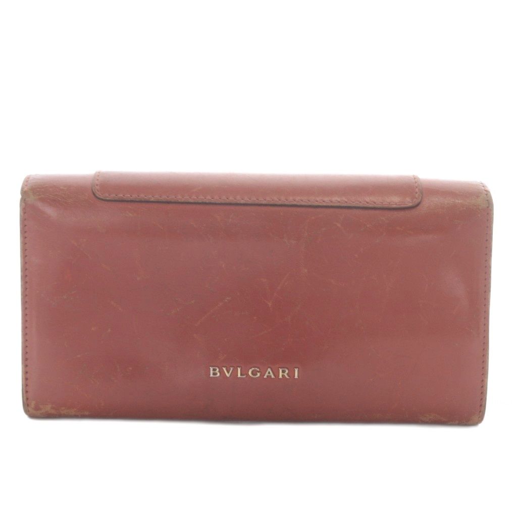 Bvlgari Serpenti Forever Wallet Bifold Logo Snake Leather Terracotta — view 2