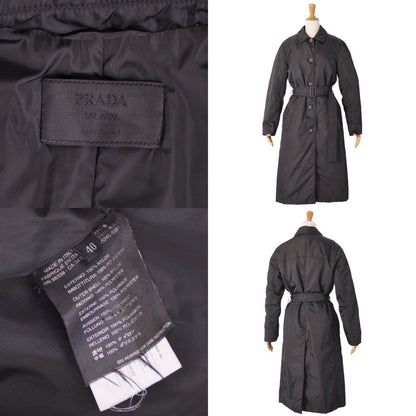 Prada Coat Belted Long Nylon Padded — view 9