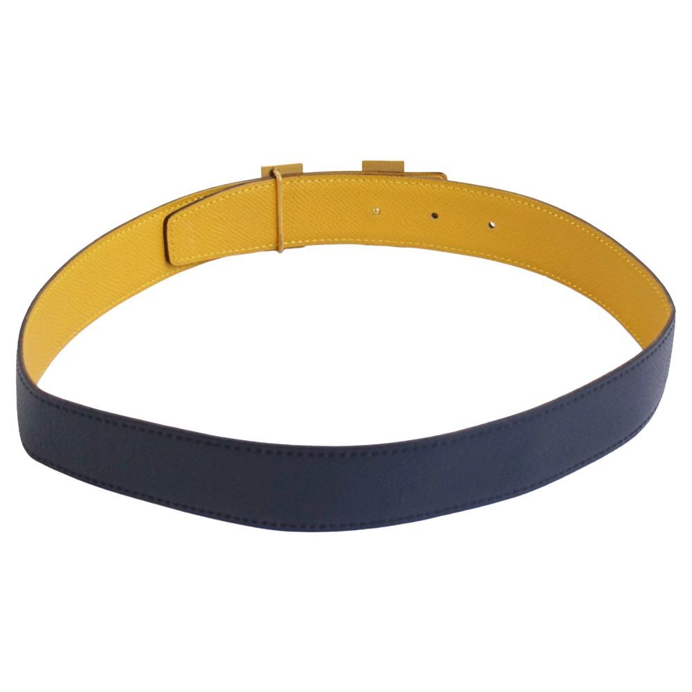Hermes Vintage Belt Leather Riba Navyyellow — view 4