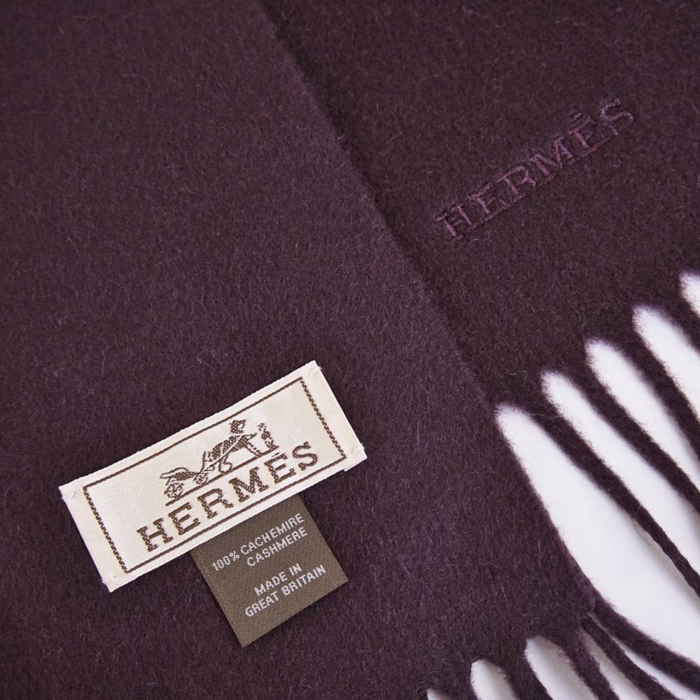 Hermes Scarf Shawl Cashmere Fringe — view 5