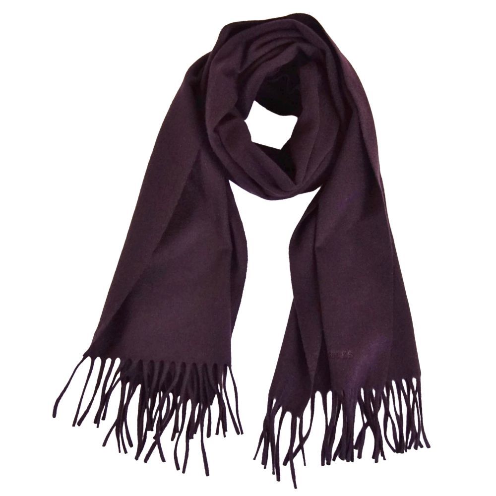 Hermes Scarf Shawl Cashmere Fringe — view 3