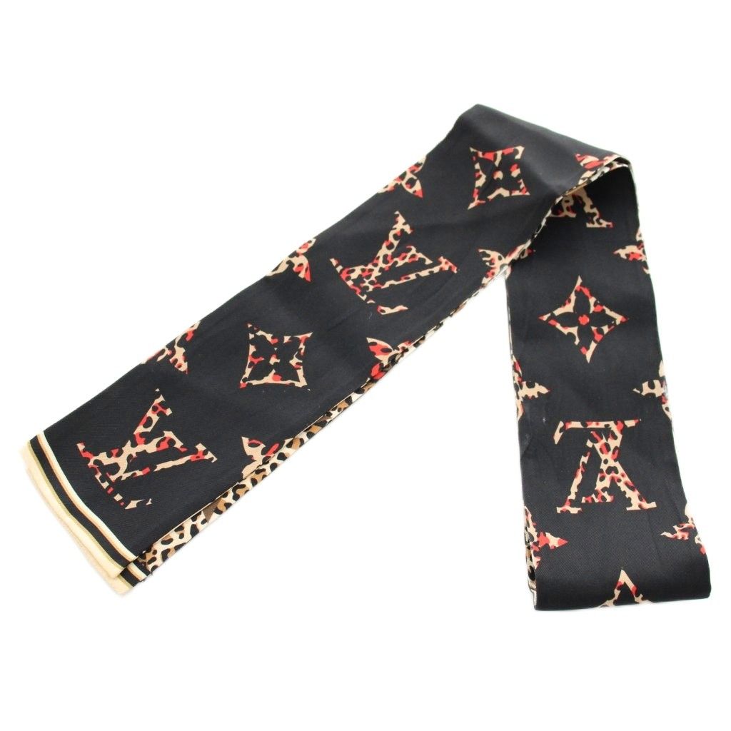 Louis Vuitton Bandeau Jungle Mania Scarf Logo Leopard Print Silk Ku Oh — view 3