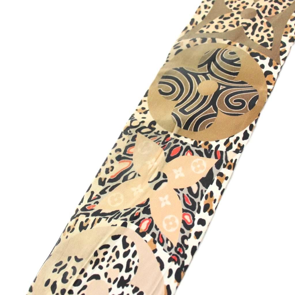 Louis Vuitton Bandeau Jungle Mania Scarf Logo Leopard Print Silk Ku Oh — view 6