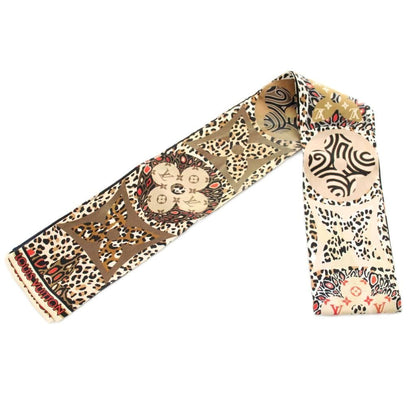 Louis Vuitton Bandeau Jungle Mania Scarf Logo Leopard Print Silk Ku Oh — view 2