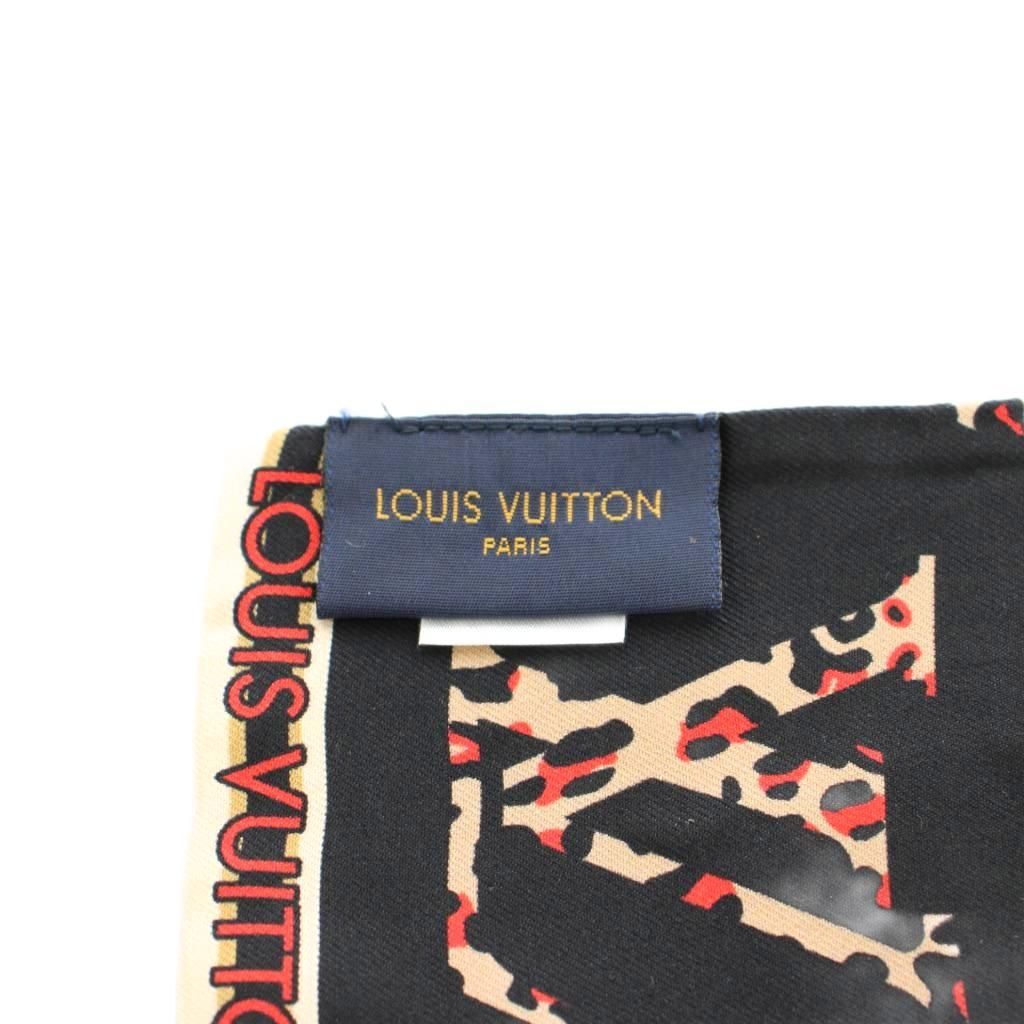 Louis Vuitton Bandeau Jungle Mania Scarf Logo Leopard Print Silk Ku Oh — view 4