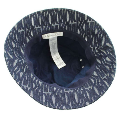 Dior Teddy Allover Small Brim Bucket Hat Denim Logo 58 — view 4