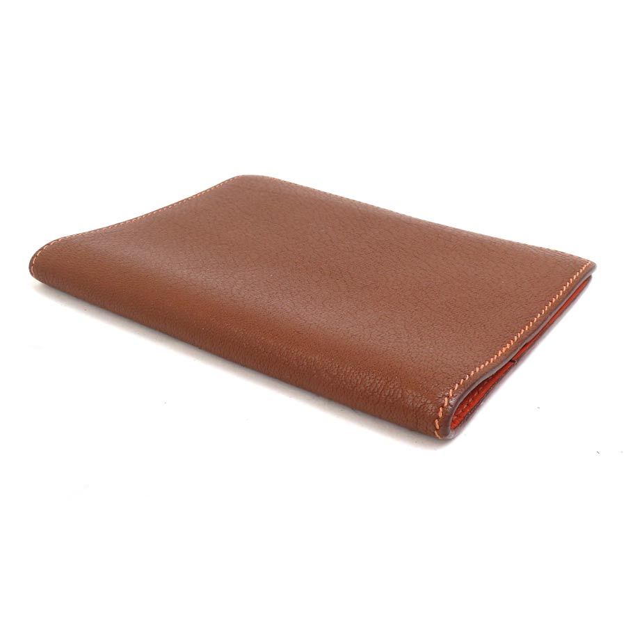 Hermes Notebook Cover Leather Brown Orange — view 4