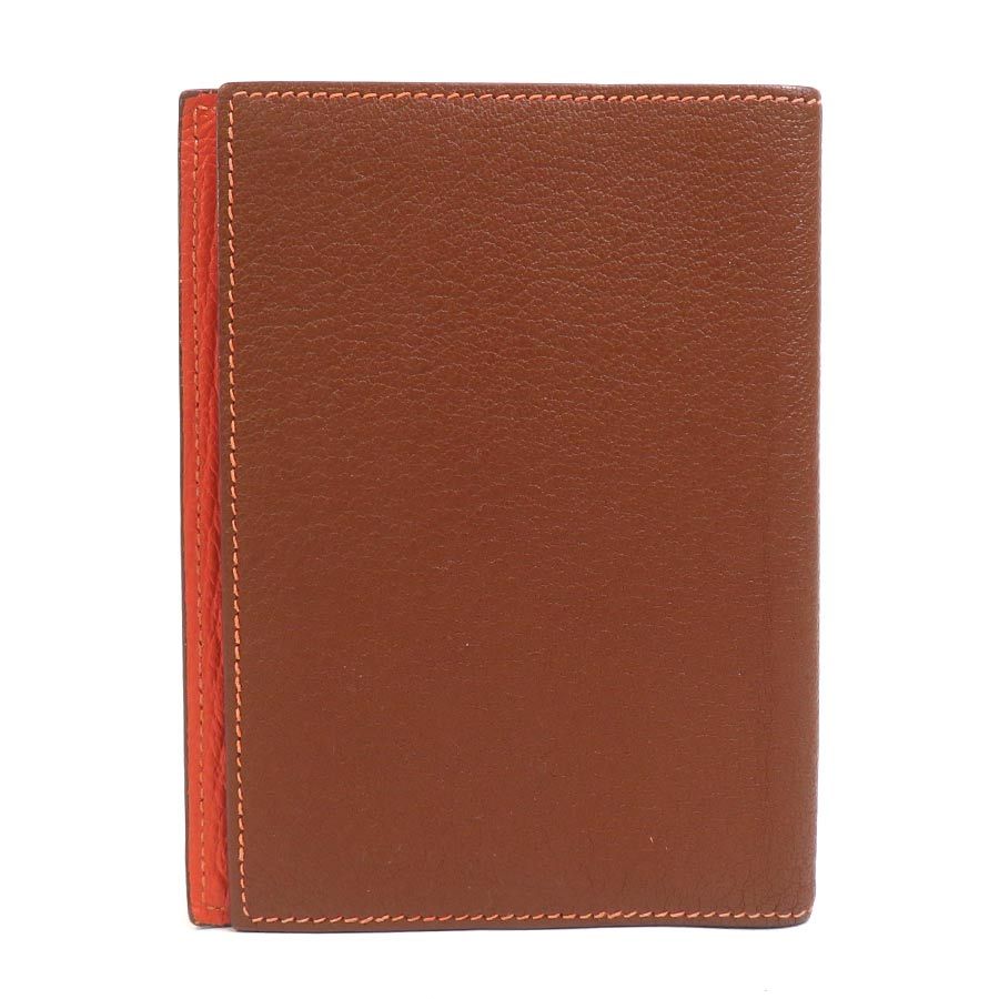 Hermes Notebook Cover Leather Brown Orange — view 3