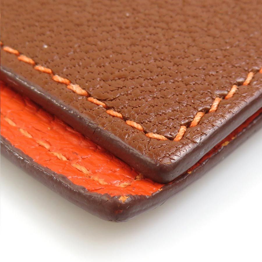 Hermes Notebook Cover Leather Brown Orange — view 8