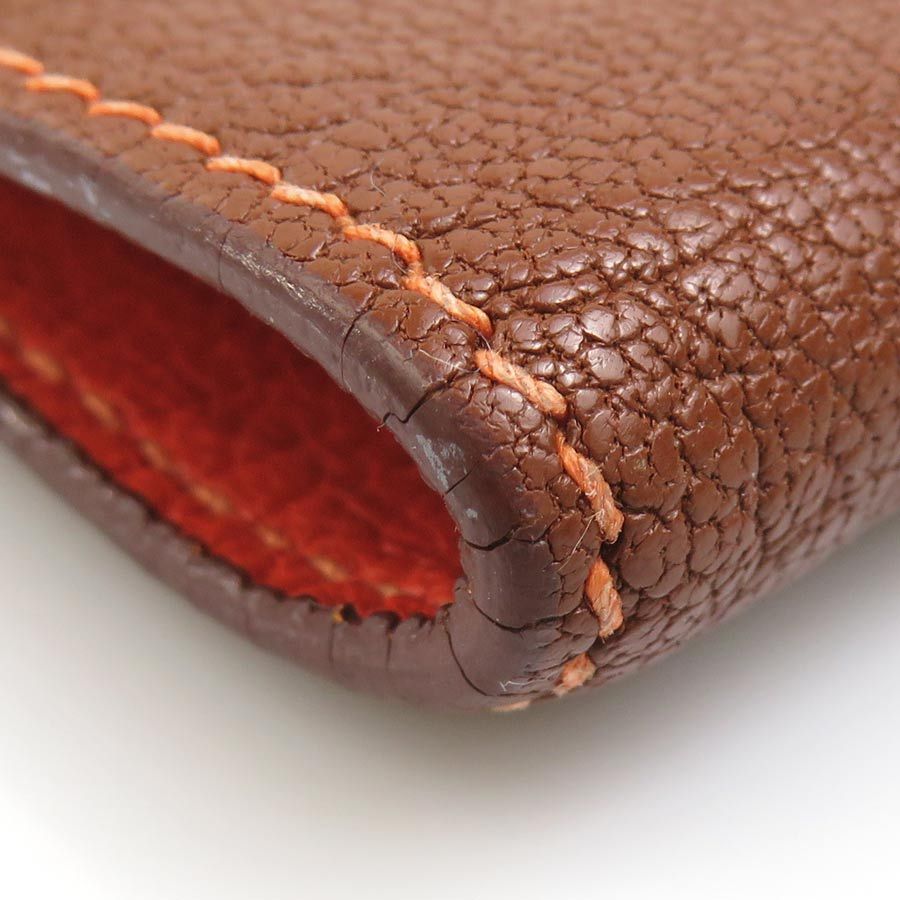 Hermes Notebook Cover Leather Brown Orange — view 7