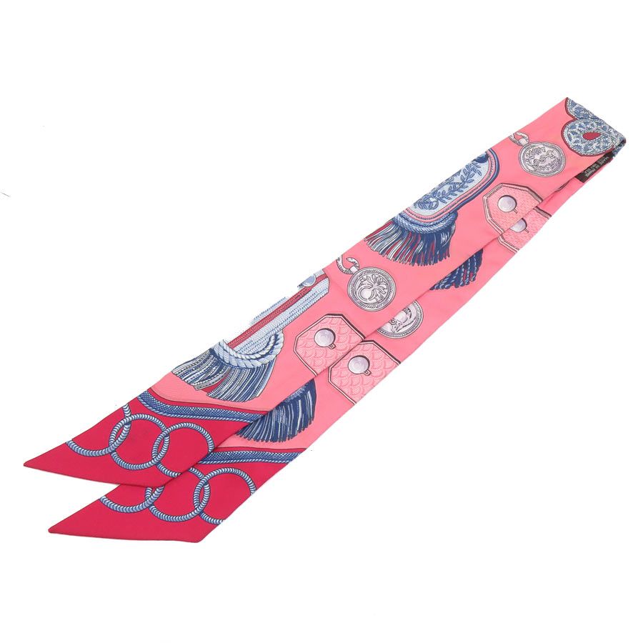 Hermes Scarf Twirly Silk Pink Multicolor — view 3