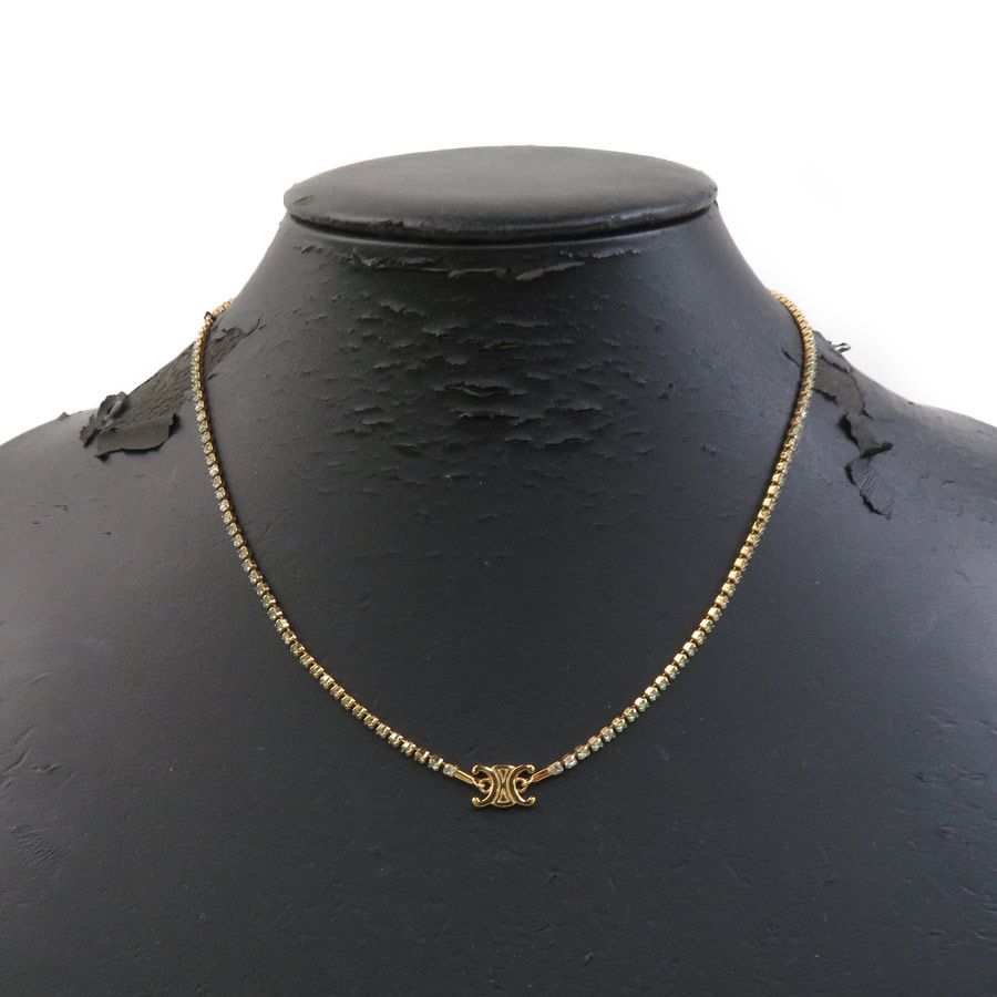 Celine Necklace Triomphe Blue Gold Light — view 8