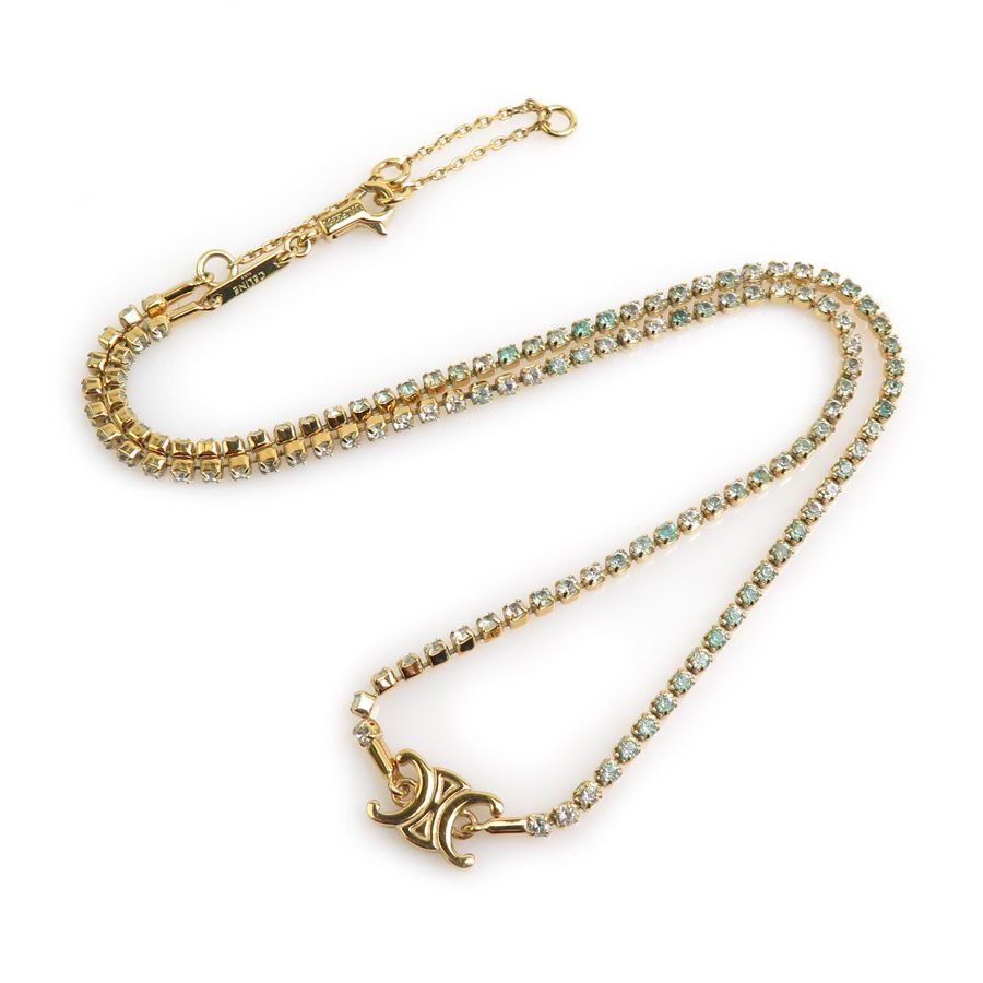 Celine Necklace Triomphe Blue Gold Light — view 2
