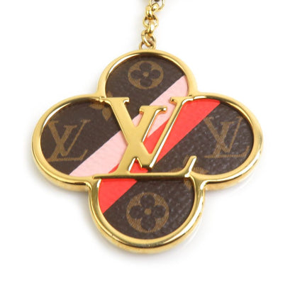 Louis Vuitton Key Ring Charm Porte Cles Into the Flower Gold Brown Pink — view 2