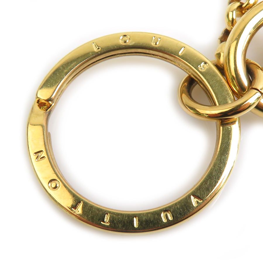 Louis Vuitton Key Ring Charm Porte Cles Into the Flower Gold Brown Pink — view 7