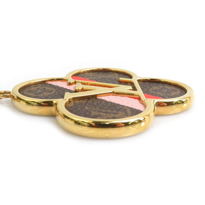 Louis Vuitton Key Ring Charm Porte Cles Into the Flower Gold Brown Pink — view 3