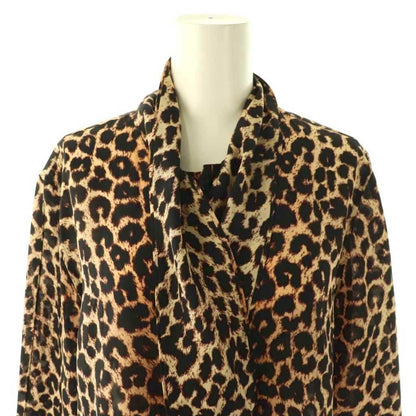 Saint Laurent Paris Silk Tie Blouse Beige Black — view 4