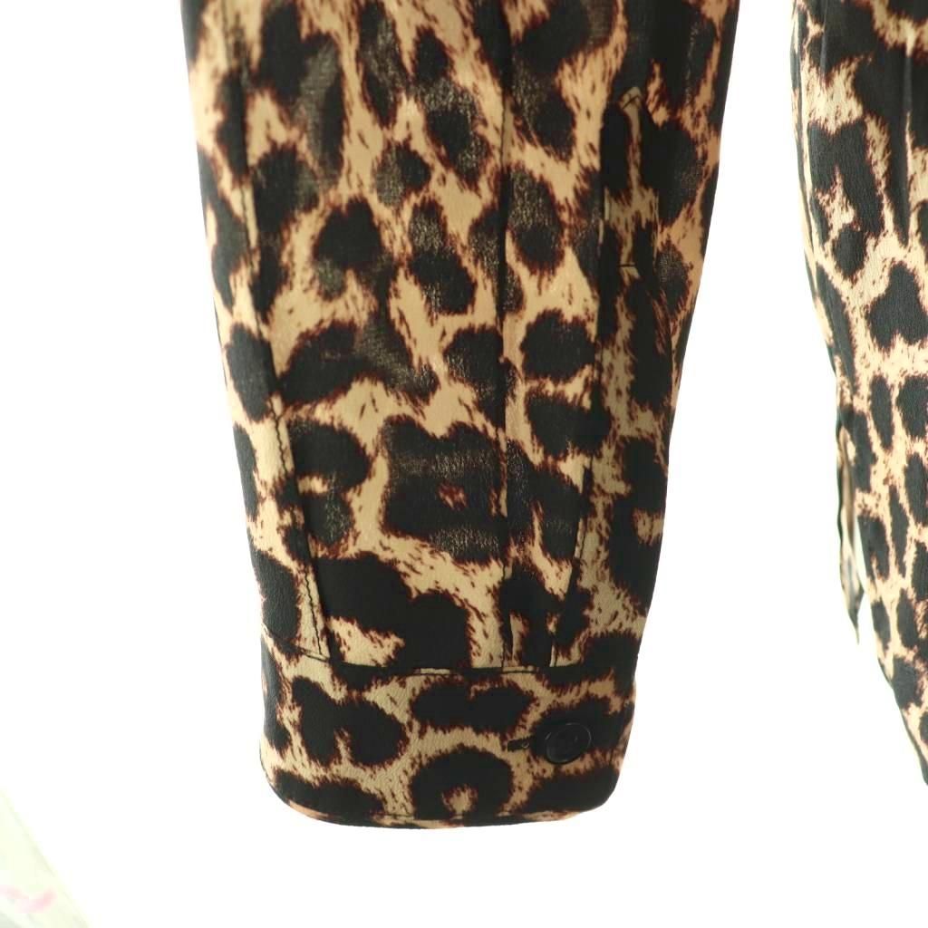 Saint Laurent Paris Silk Tie Blouse Beige Black — view 5