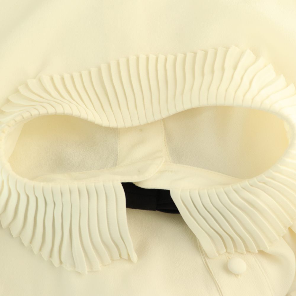 Celine Mia Shirt Blouse with Bow Long Sleeve Open Front 36 Off-white — view 6