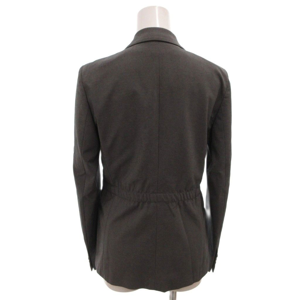 Prada Sport Tailored Jacket Black Leather Half Lining 38 Gray — view 2