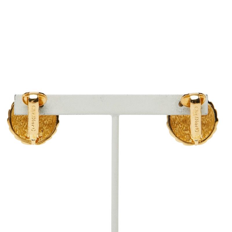 Dior Logo Round Earrings Gold Plated — view 3