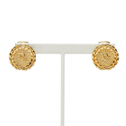 Dior Logo Round Earrings Gold Plated — view 2