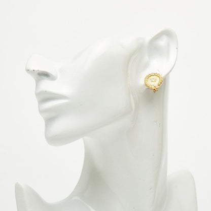 Dior Logo Round Earrings Gold Plated — view 5