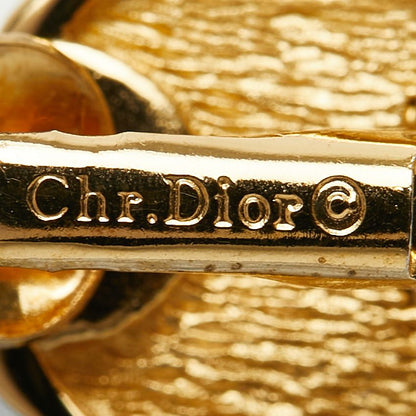 Dior Logo Round Earrings Gold Plated — view 4