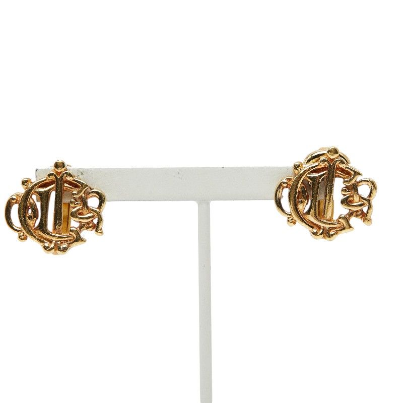 Dior Logo Earrings Gold Plated — view 2