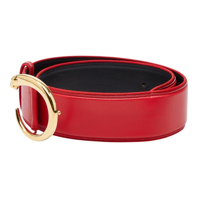 Cartier Panthère Belt 26 Red Gold Leather Canvas — view 2