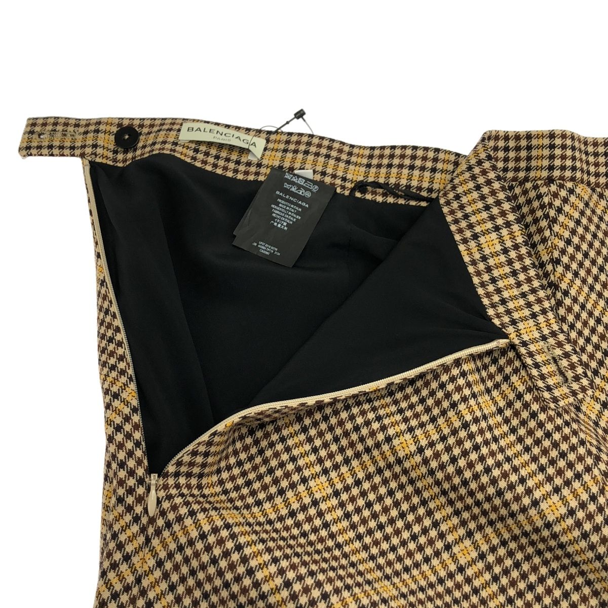Balenciaga Checked Skirt Brown 34 — view 4