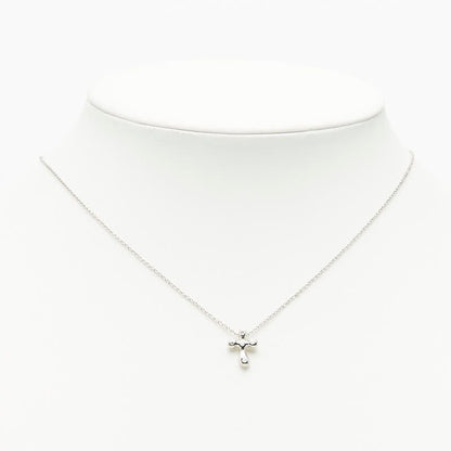 Tiffany & Co Elsa Peretti Small Cross Pendant Necklace Silver Platinum — view 7