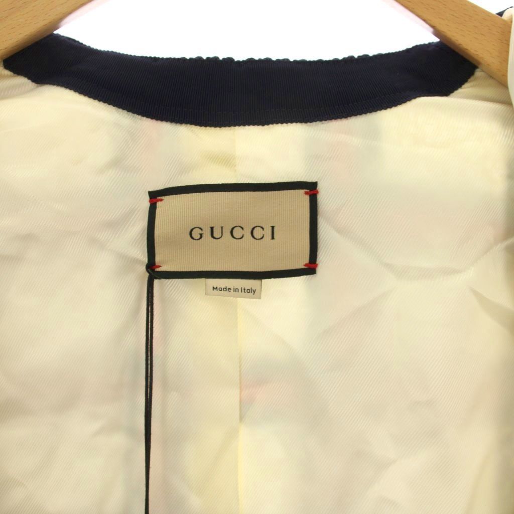 Gucci Coat Tweed GG Button Middle Length Check 38 White — view 8