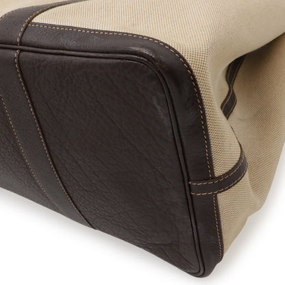 Hermes Garden Party MM Tote Bag Shoulder Toile H Leather Beige Dark Brown — view 3