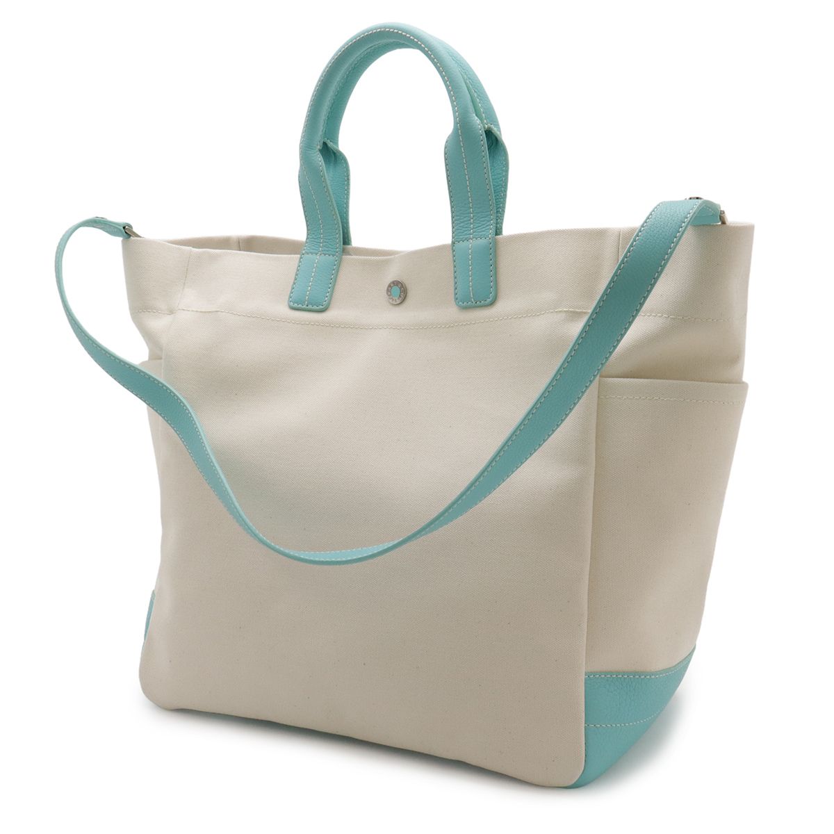 Tiffany & Co Tote 2-Way Shoulder Bag Canvas Ivory — view 2