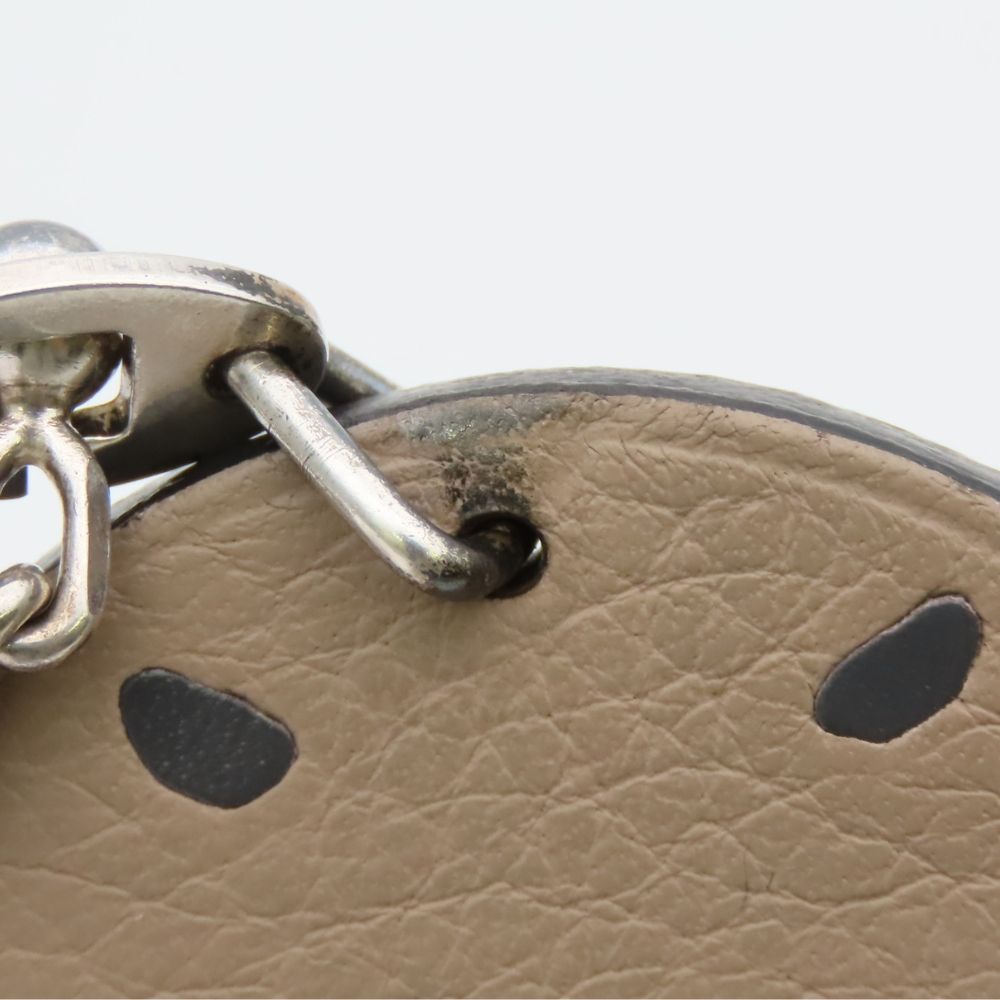 Hermes Bag Charm Animal Hippopotamus Leather Grey Cover Greige — view 5