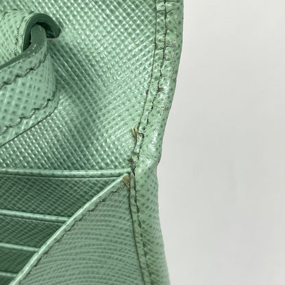 Prada Logo Chain Wallet Leather Green — view 5
