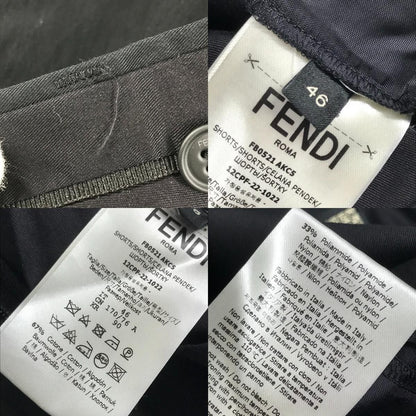 Fendi Shorts Logo Cotton Black Pants — view 8