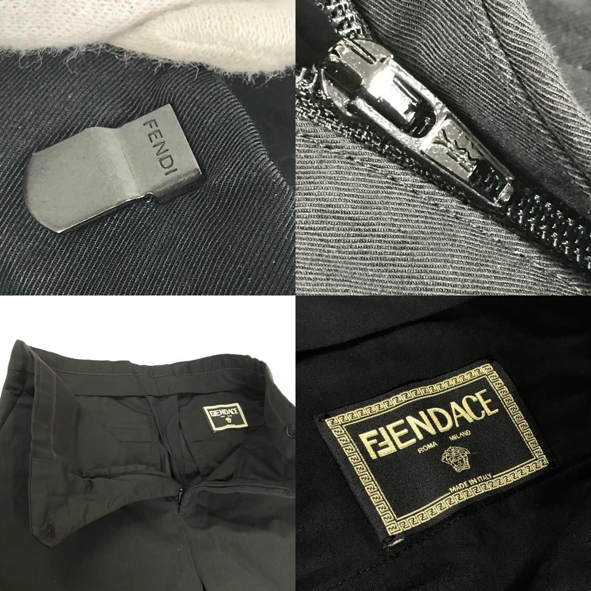 Fendi Shorts Logo Cotton Black Pants — view 7