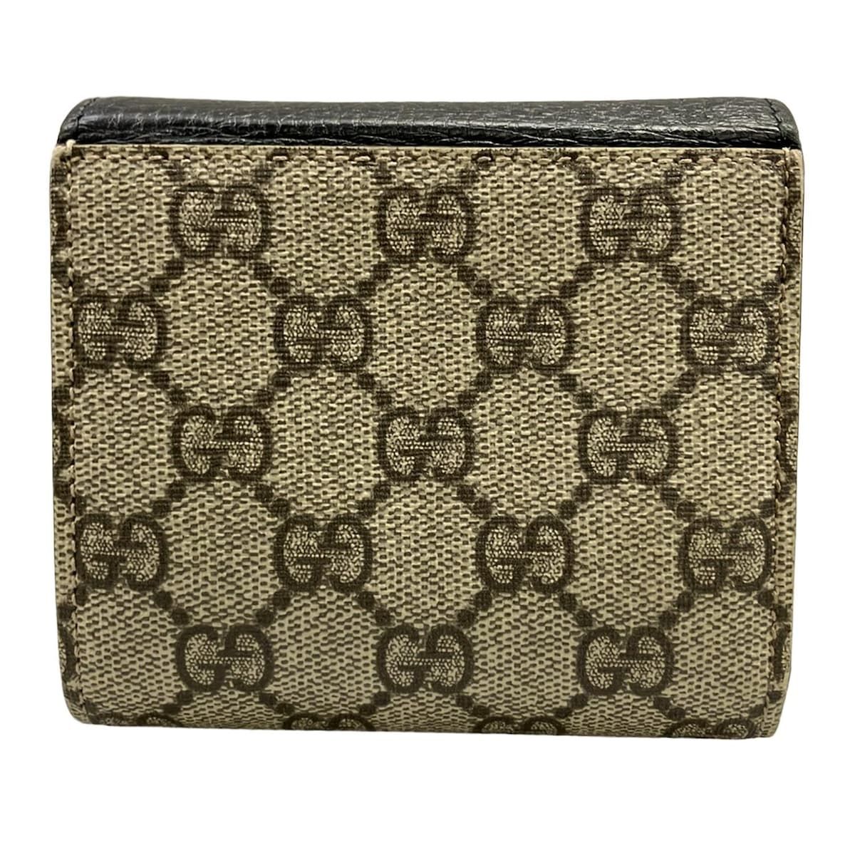 Gucci Bifold Wallet GG Marmont Plus Supreme Black Beige Khaki — view 2